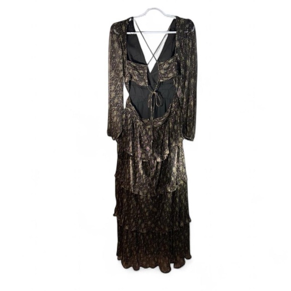 Nwt Astr Black Sheer Floral Maxi Dress - Picture 4 of 10